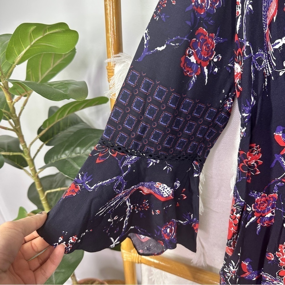 Anthropologie Maeve Paisley Red and Blue Jumpsuit sz 12 - Picture 3 of 6
